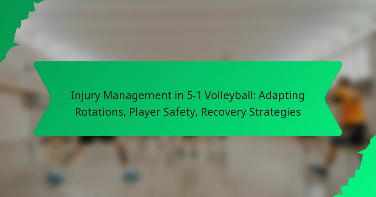 Injury Management in 5-1 Volleyball: Adapting Rotations, Player Safety, Recovery Strategies