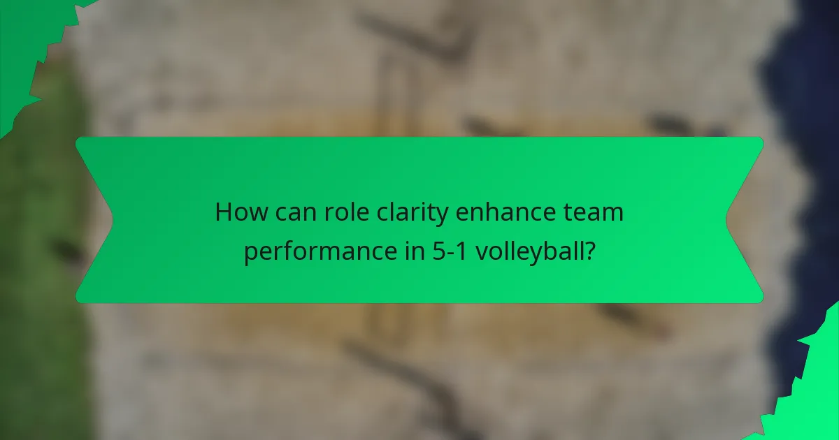 How can role clarity enhance team performance in 5-1 volleyball?