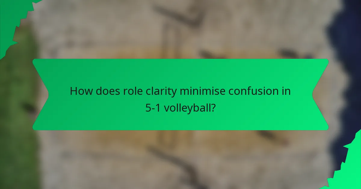 How does role clarity minimise confusion in 5-1 volleyball?