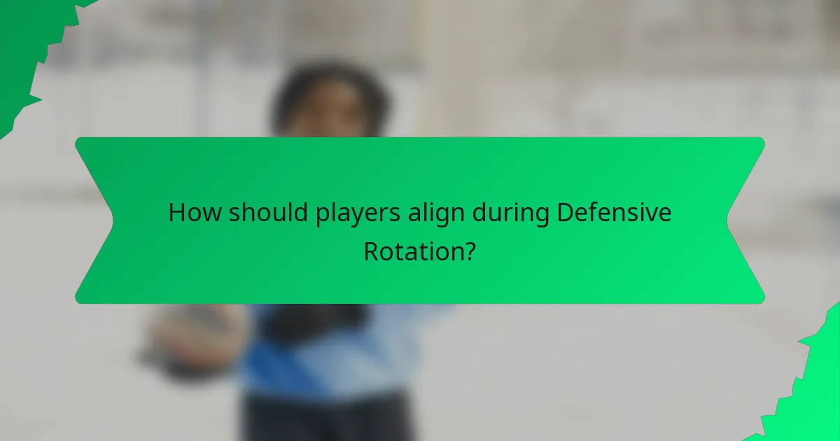 How should players align during Defensive Rotation?